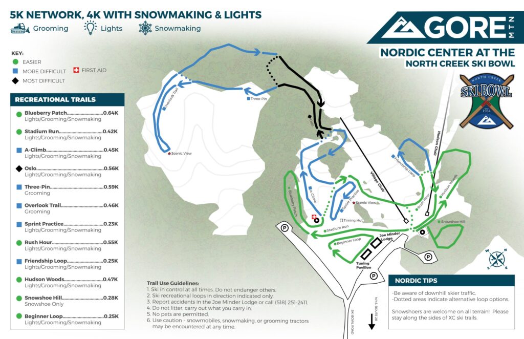 Gore Mountain cross country trail map