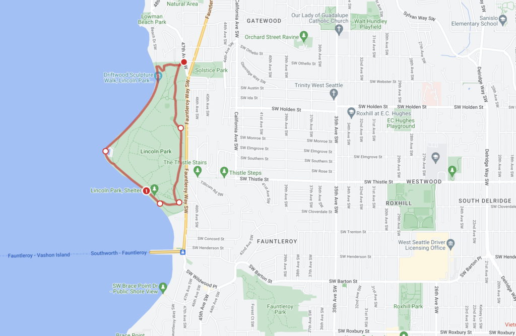 Lincoln Park Seattle Running Route