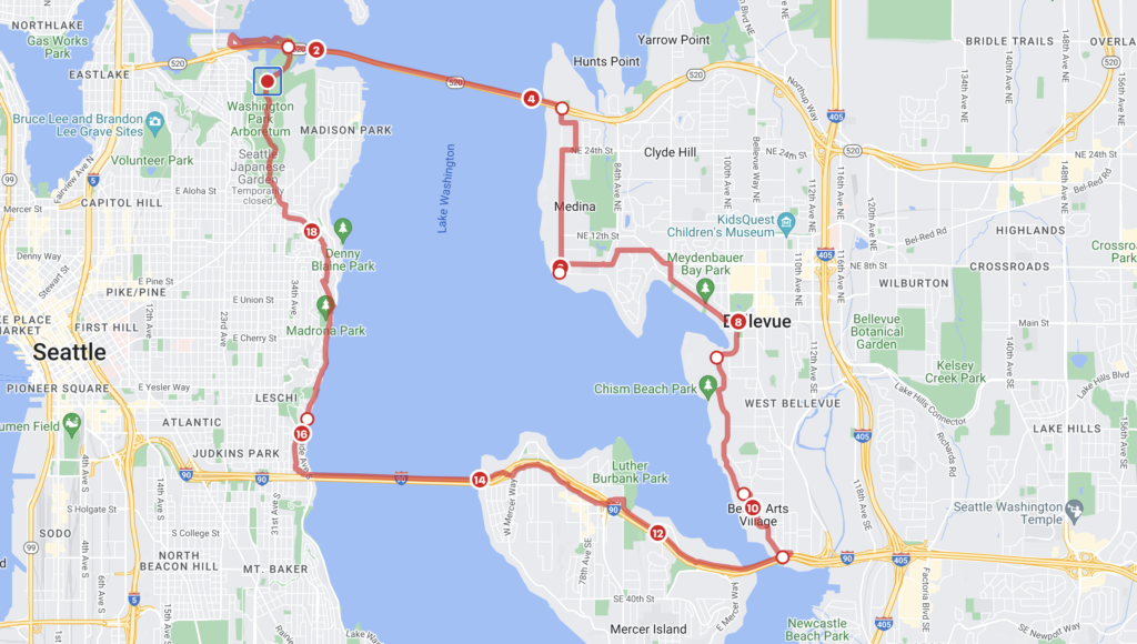 Lake Washington Running Route